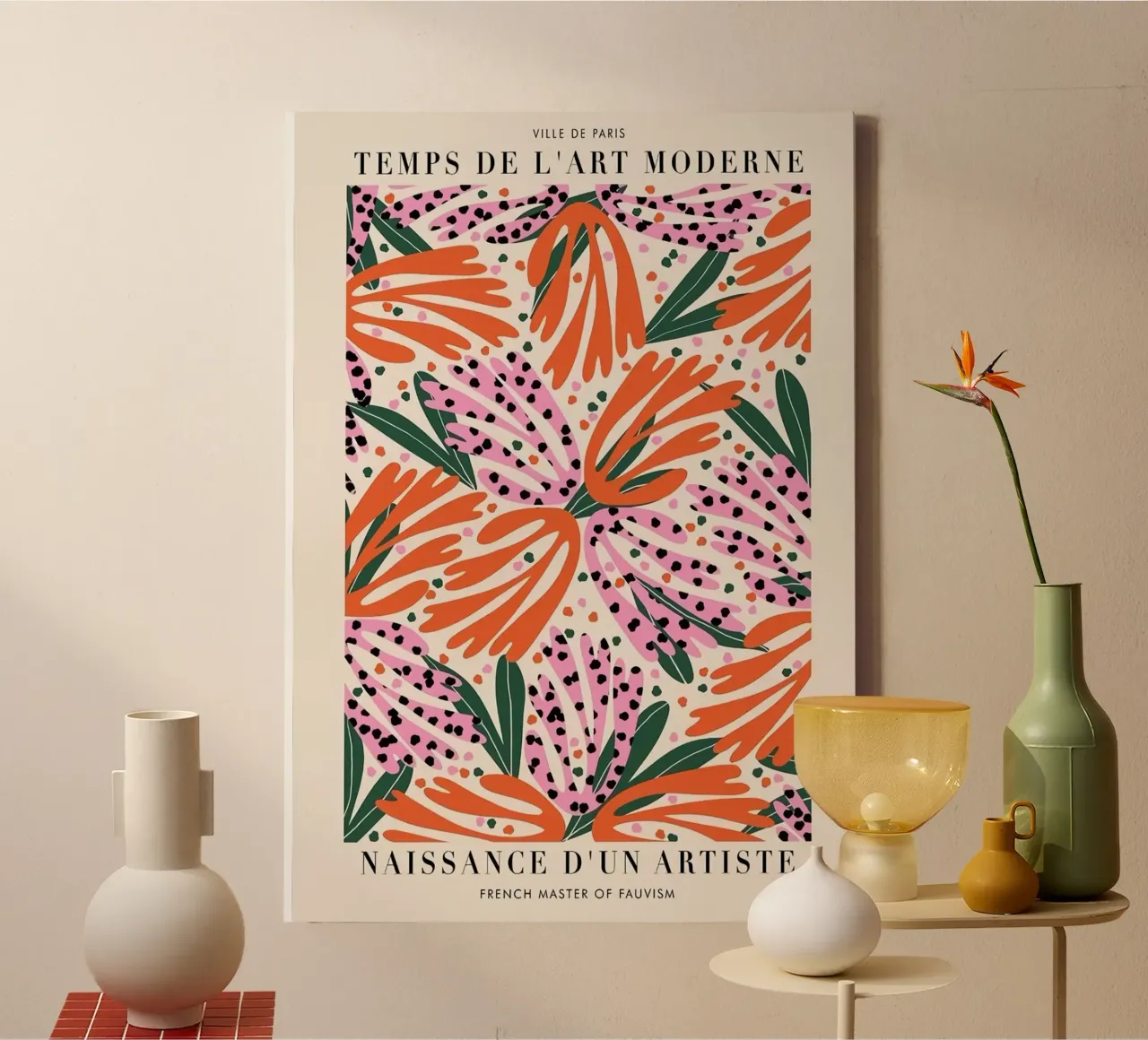 Bloementuin canvas met Baklijst van Jose