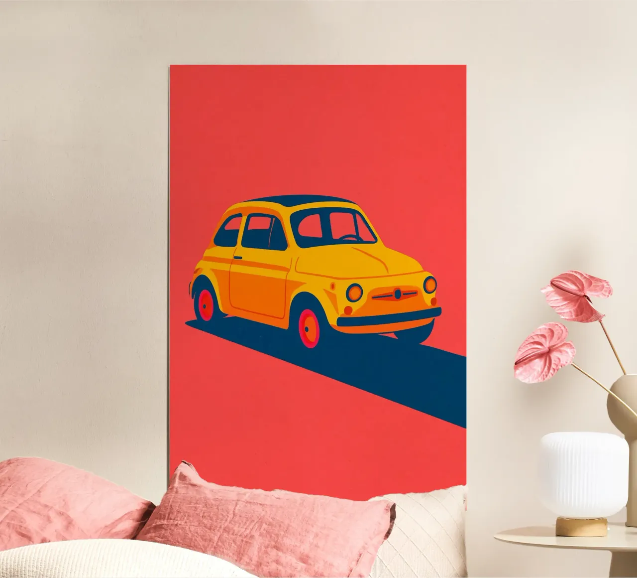 Auto Vintage - L'eleganza grafica di un'auto di culto poster con telaio in plastica da JETLAG | affiches voyage