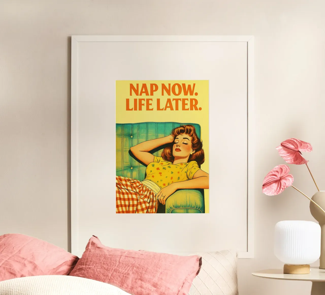 pisolino ora vita dopo poster con telaio in alluminio da oneroad