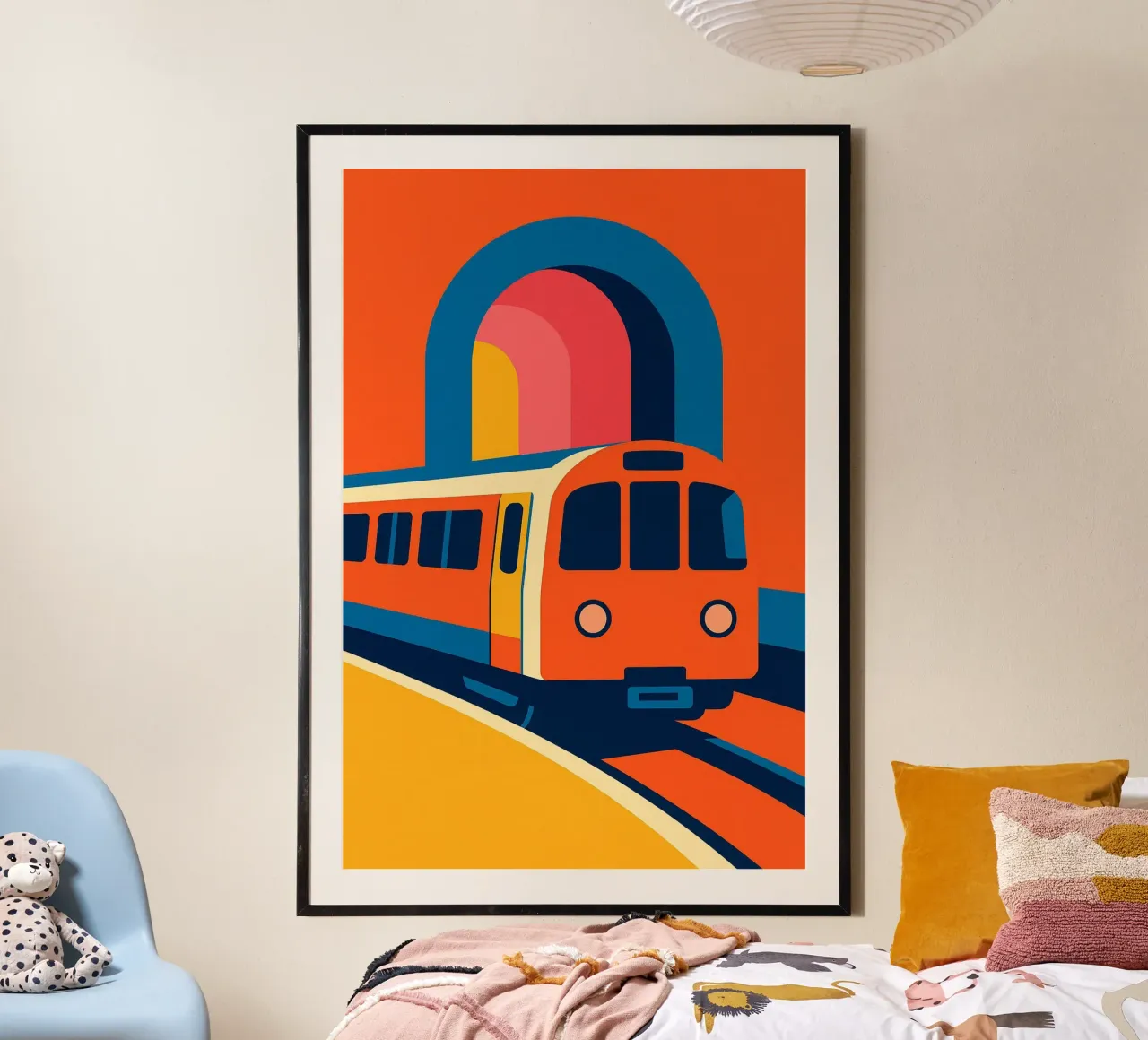 Métro Arches - El movimiento pop con estilo de lo cotidiano poster con marco de aluminio de JETLAG | affiches voyage