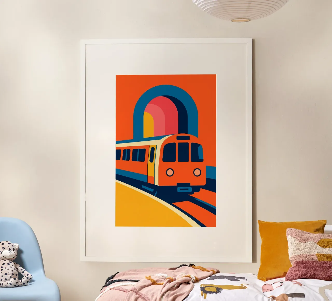 Métro Arches - El movimiento pop con estilo de lo cotidiano poster con marco de aluminio de JETLAG | affiches voyage