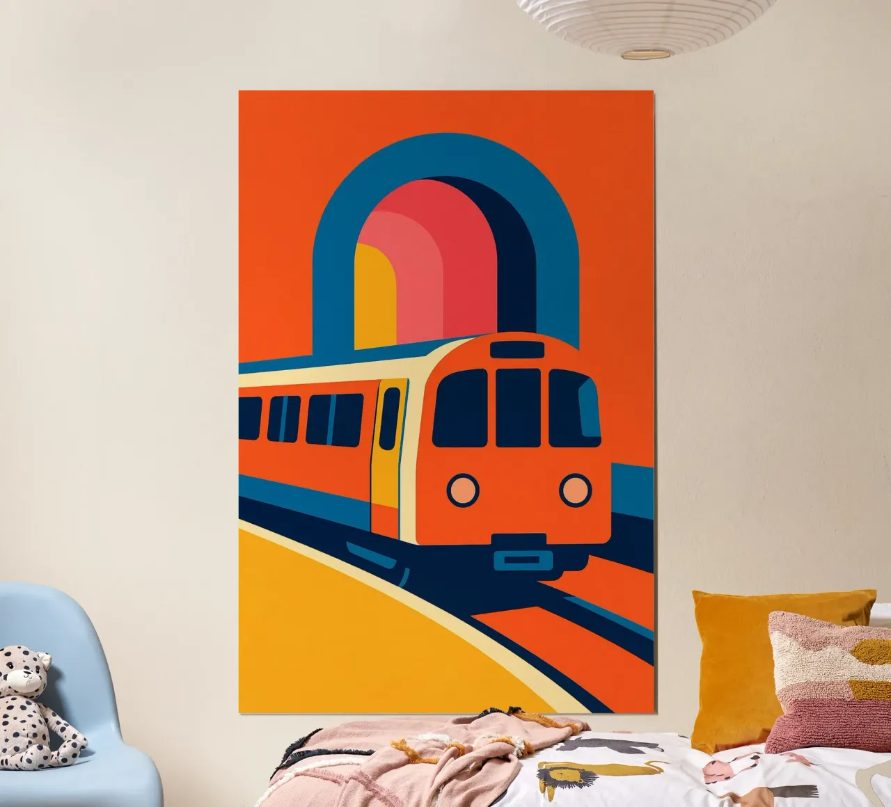Métro Arches - El movimiento pop con estilo de lo cotidiano poster con marco de aluminio de JETLAG | affiches voyage