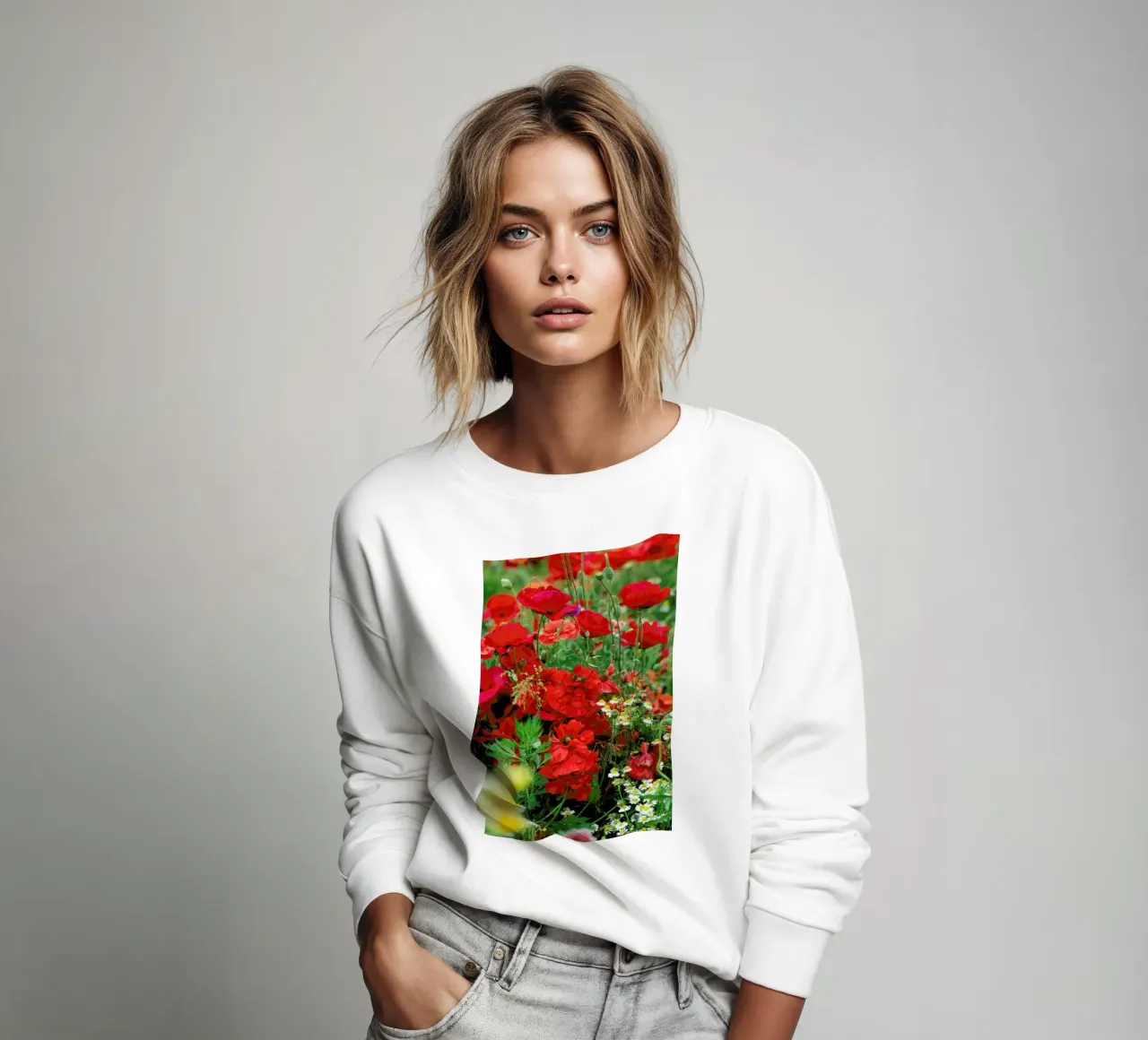 Romantic Red Poppybouquet felpa da Curious Collections by Marielle Leenders