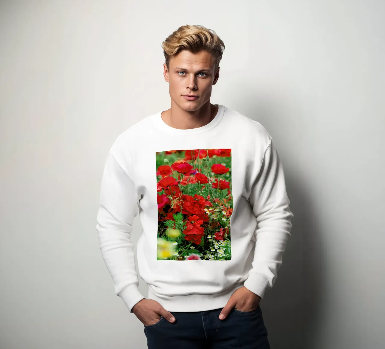 Romantic Red Poppybouquet felpa da Curious Collections by Marielle Leenders