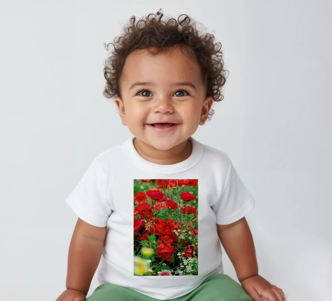 Romantic Red Poppybouquet baby t-shirt by Curious Collections by Marielle Leenders