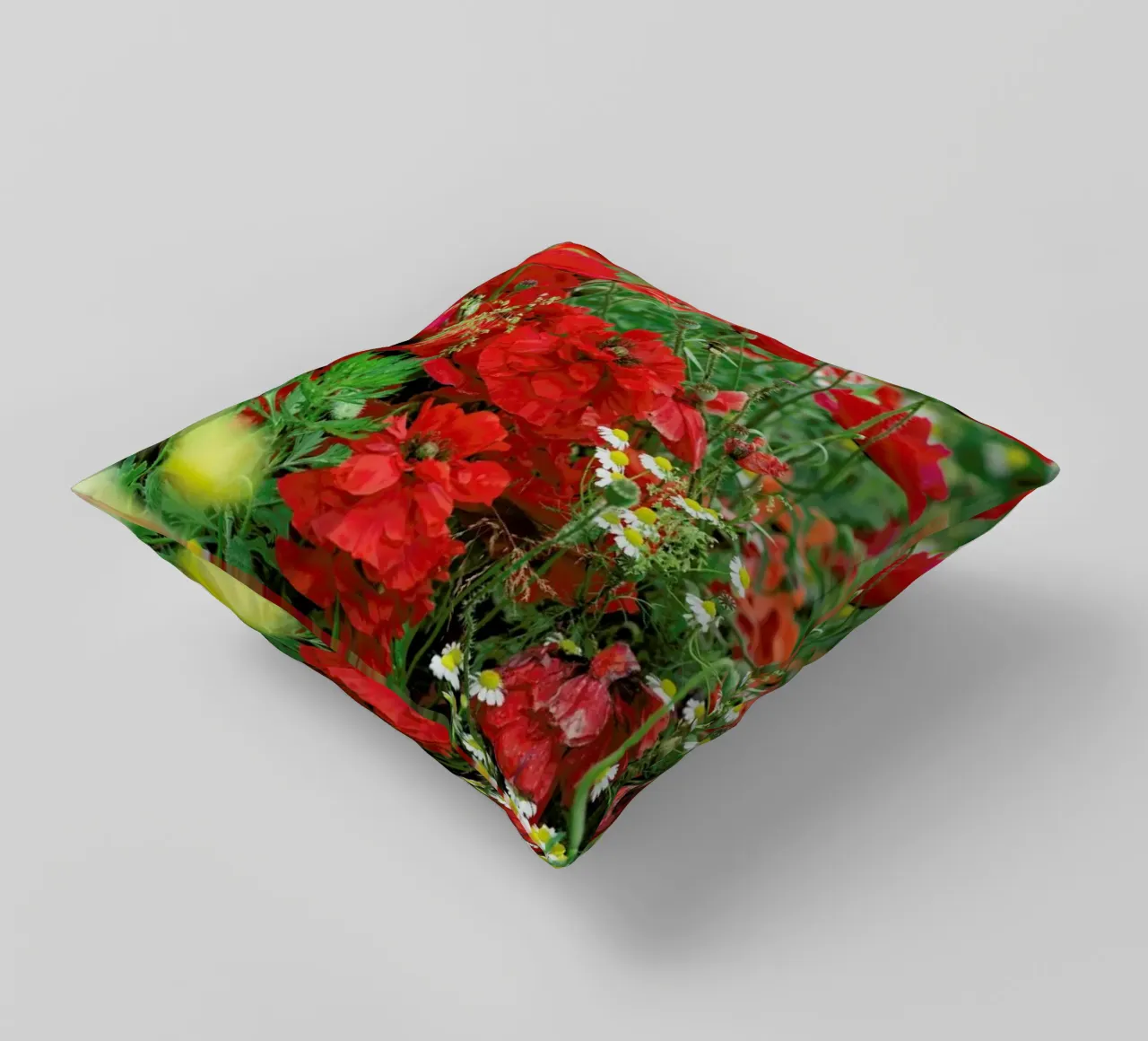 Romantic Red Poppybouquet cuscino da Curious Collections by Marielle Leenders