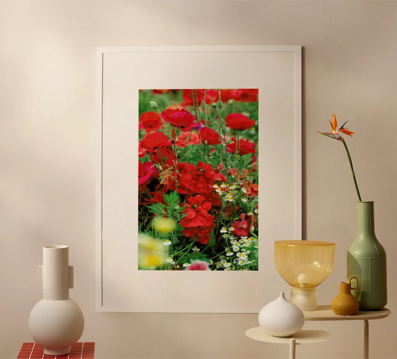 Romantic Red Poppybouquet hahnemühle by Curious Collections by Marielle Leenders