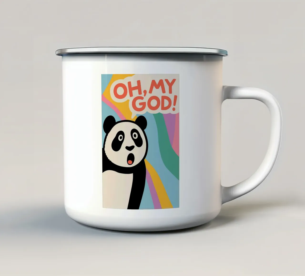 Panda Divertente Oh mio Dio tazza in smalto da oneroad