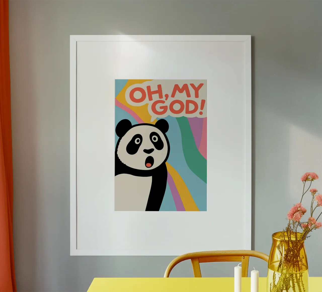 Panda Divertente Oh mio Dio poster da oneroad