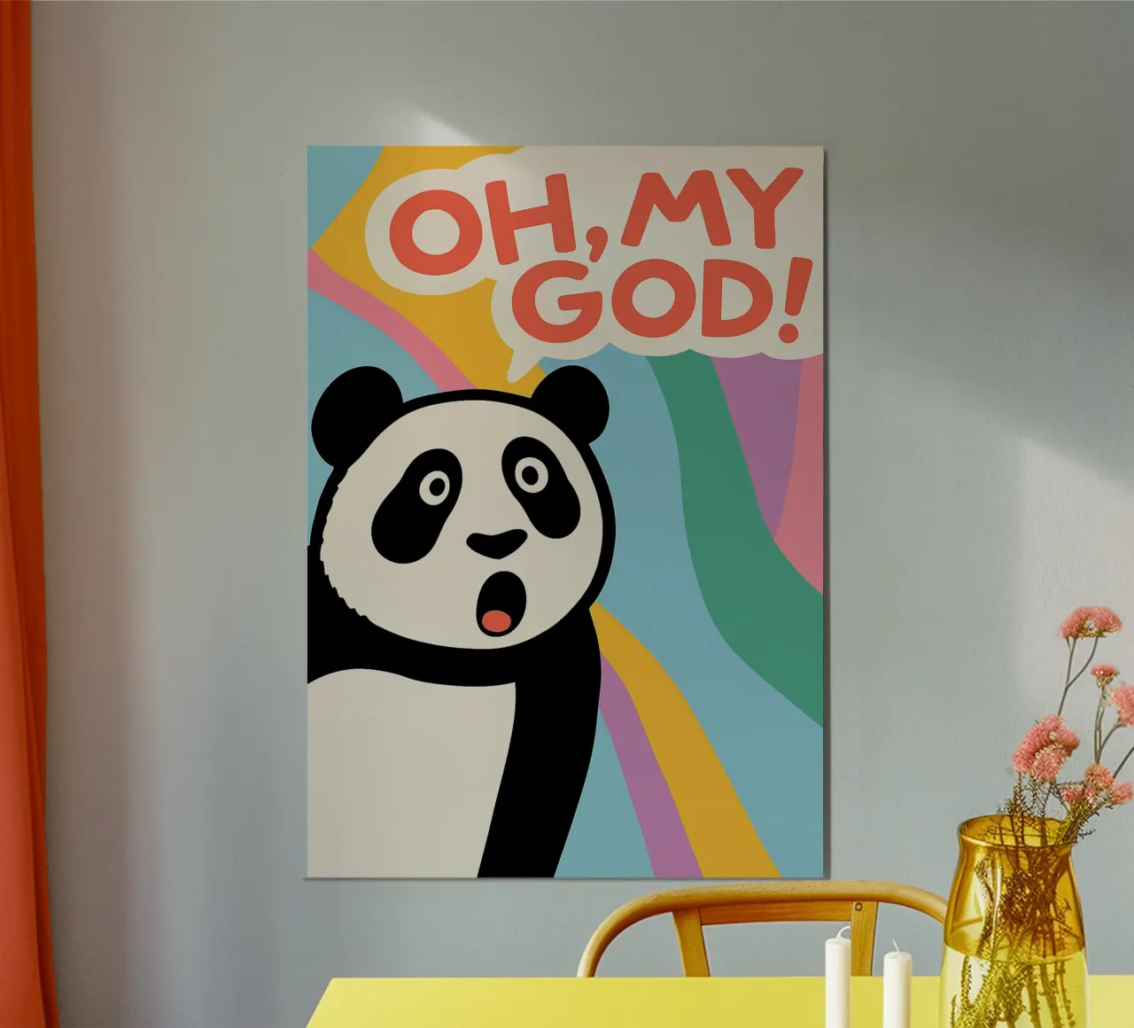 Panda Divertente Oh mio Dio poster da oneroad
