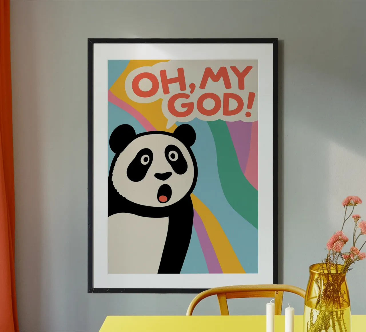 Panda Divertente Oh mio Dio poster da oneroad
