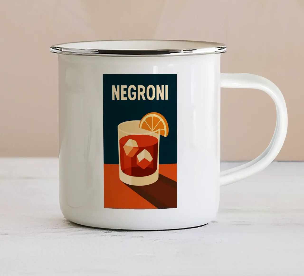 Negroni - Una versione di design dell'icona italiana tazza in smalto da Boissons - Affiches & posters - Retro