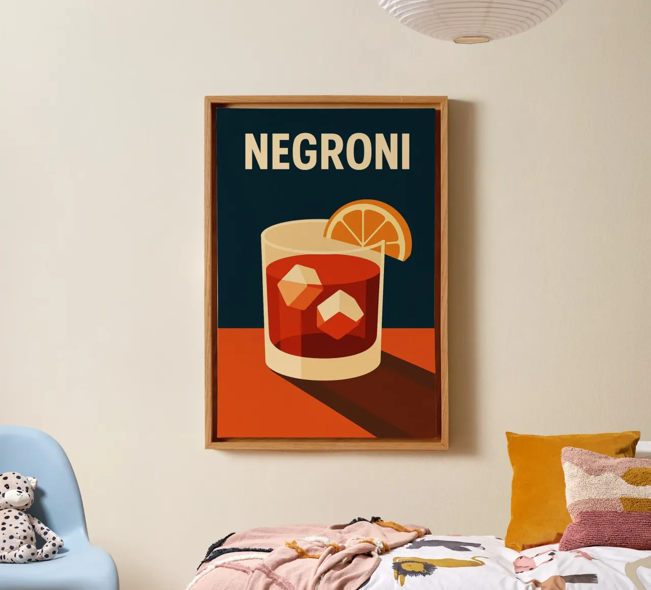 Negroni - A design version of the Italian icon canvas with Floater frame by Boissons - Affiches & posters - Retro
