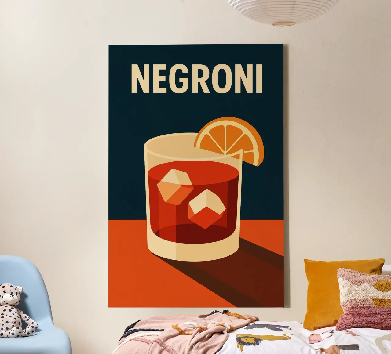 Negroni - A design version of the Italian icon canvas with Floater frame by Boissons - Affiches & posters - Retro