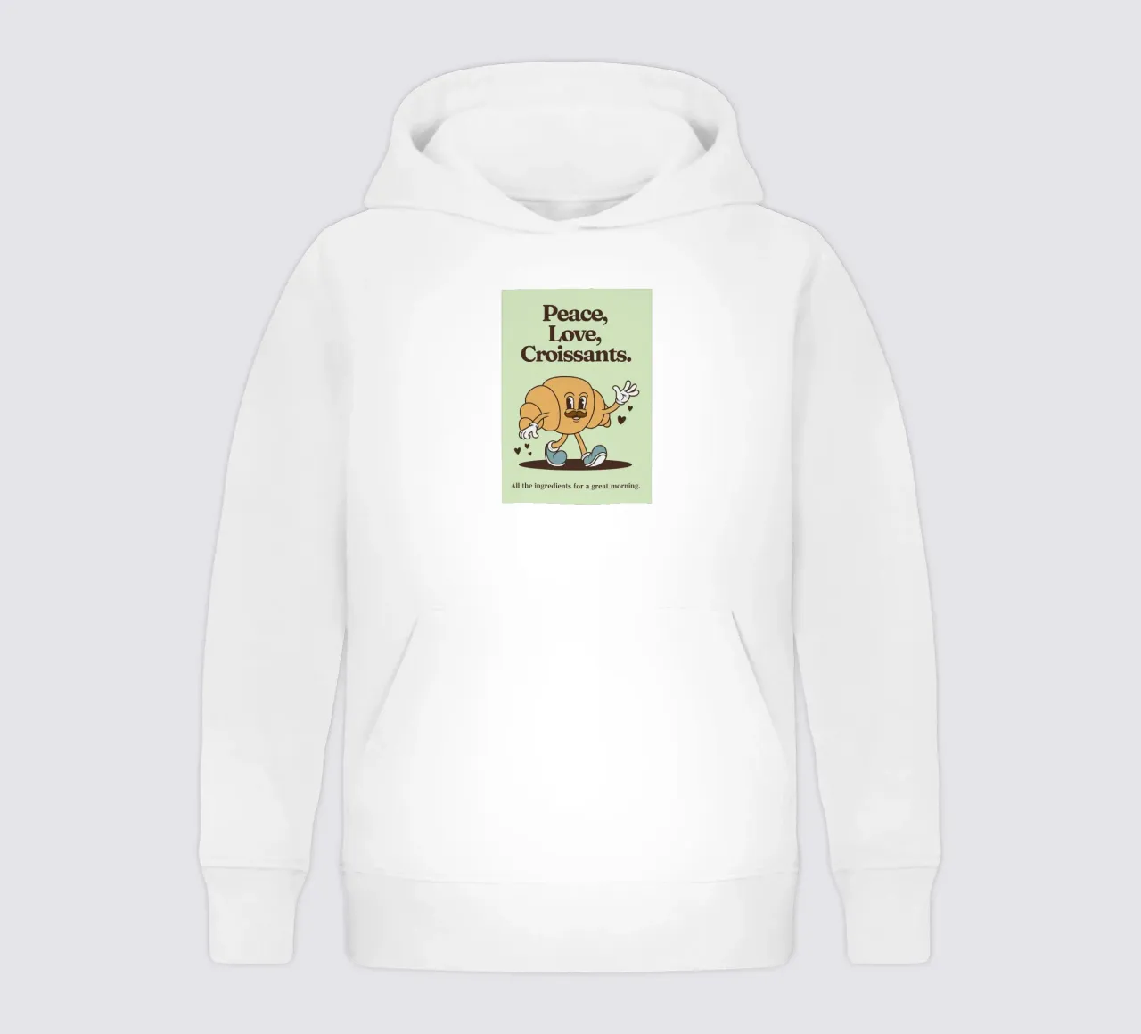 Peace Love Croissant Kinder Hoodie von oneroad