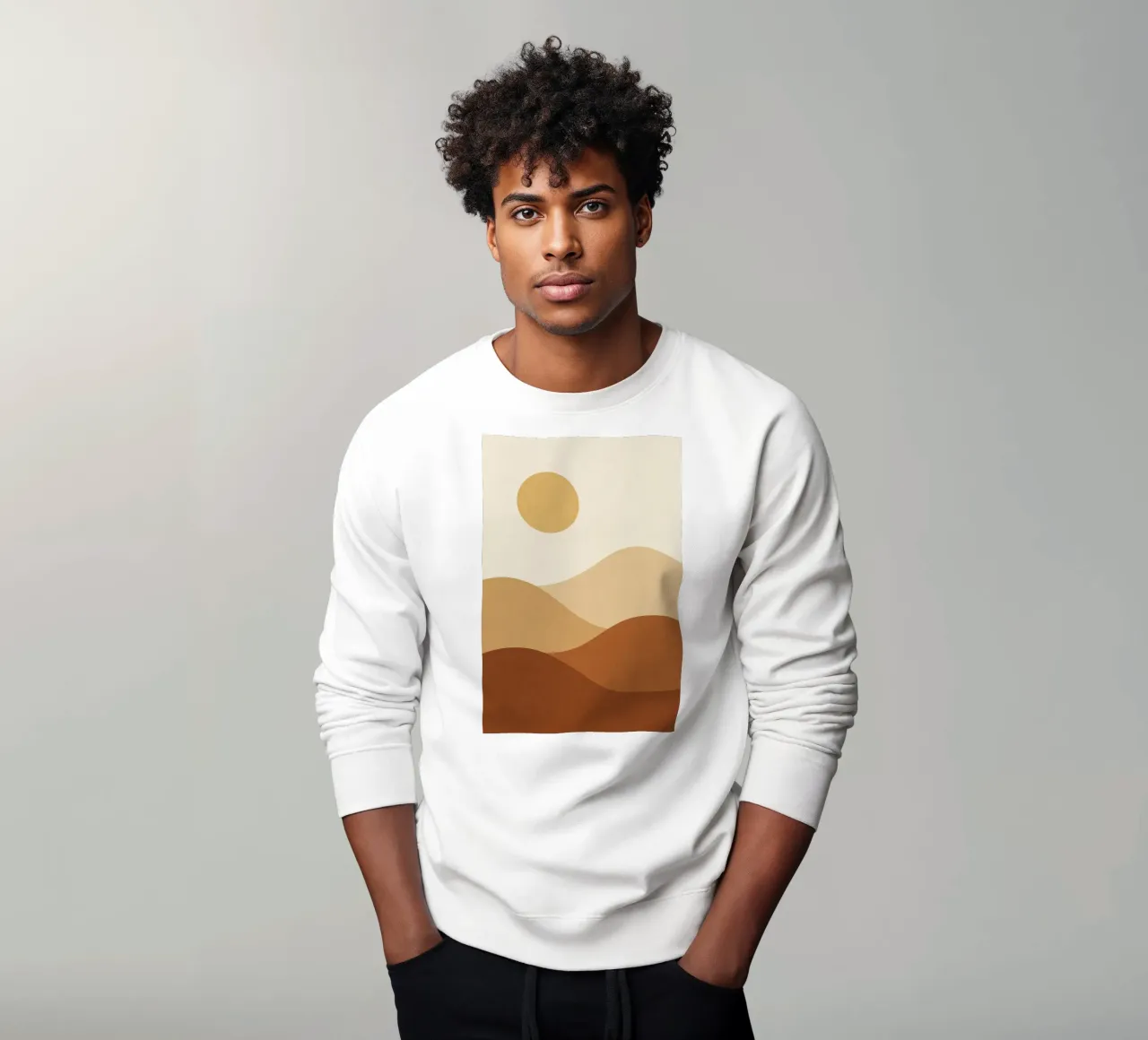 Minimal Desert - Serenità dorata per la vostra parete felpa da Affiches Soleil & Déco Lumineuse – Sunny