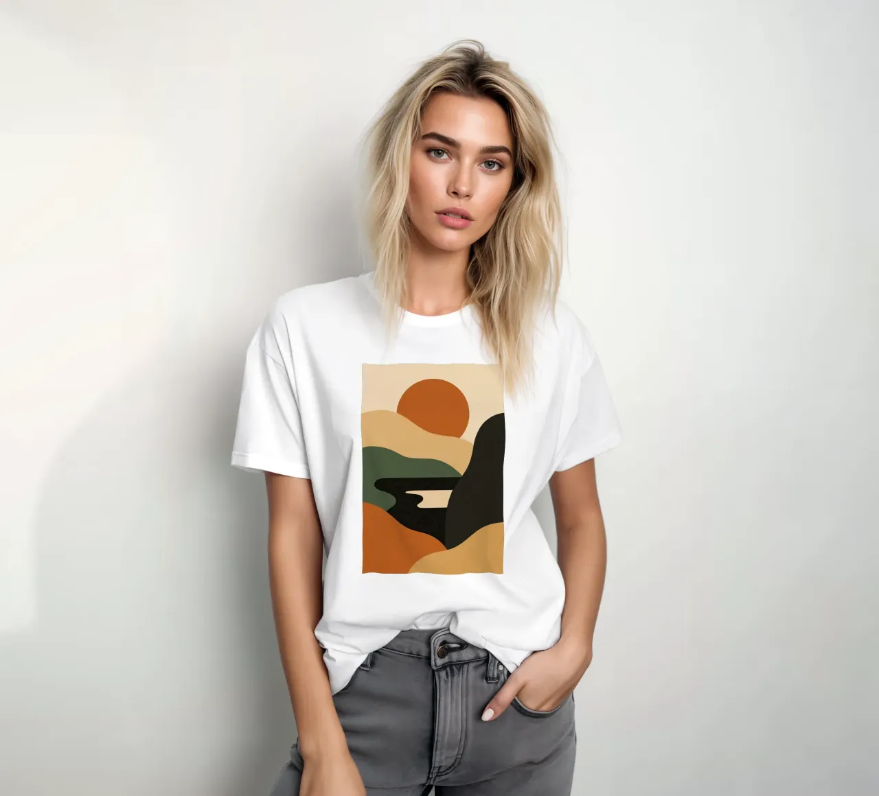 Sunset Mood - Poetic abstraction and warm colours t-shirt by Affiches Soleil & Déco Lumineuse – Sunny