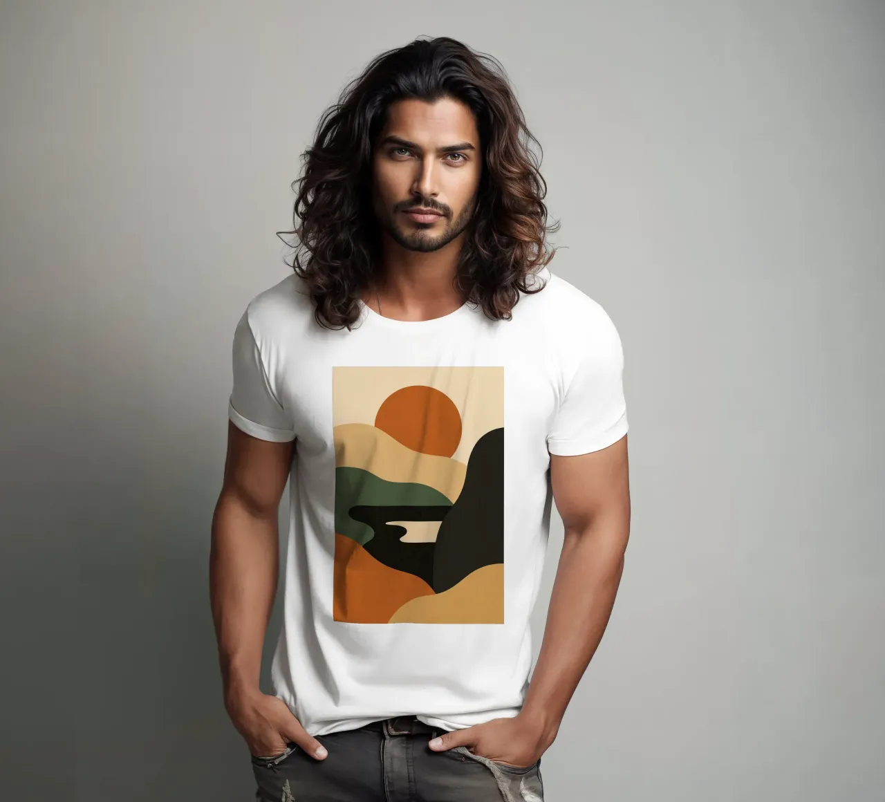 Sunset Mood - Poetic abstraction and warm colours t-shirt by Affiches Soleil & Déco Lumineuse – Sunny