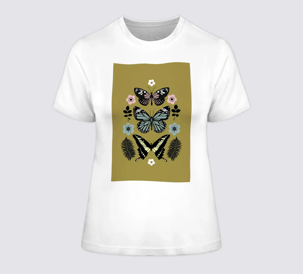 Butterflies Totem1 women's fitted t-shirt by cafelab
