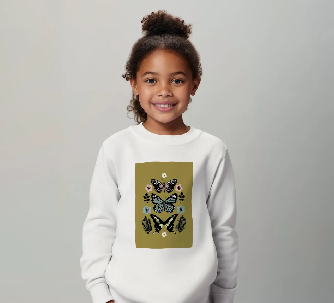 Butterflies Totem1 kids sweatshirt by cafelab