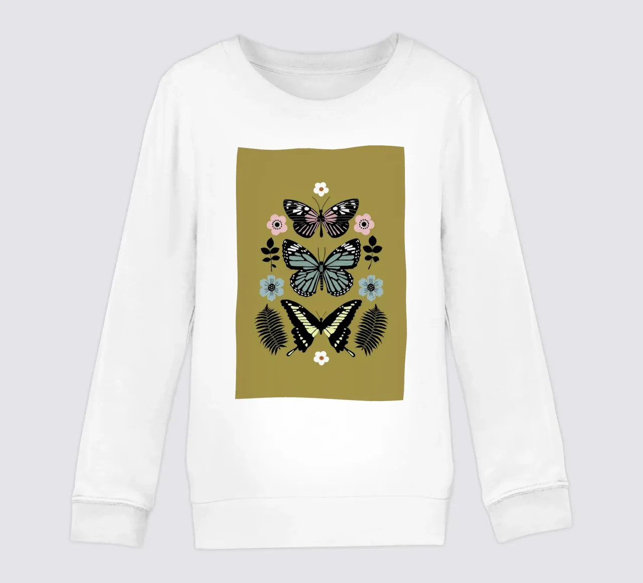 Butterflies Totem1 kids sweatshirt by cafelab