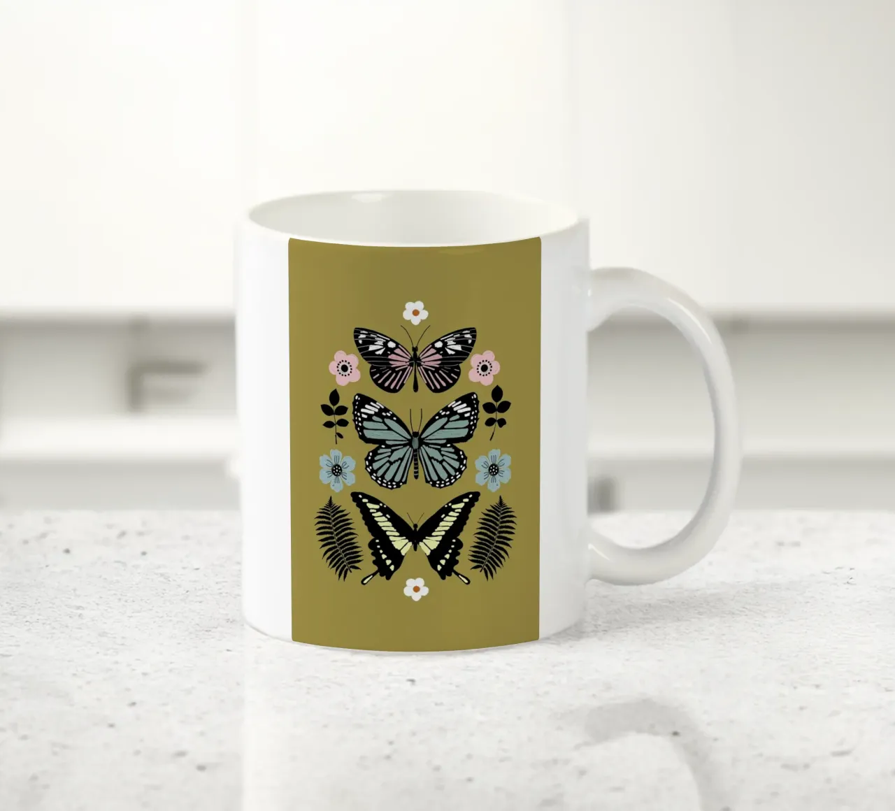 Butterflies Totem1 tazza in ceramica da cafelab