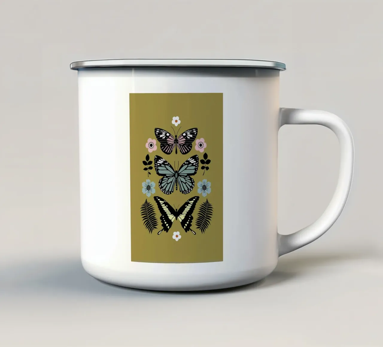 Butterflies Totem1 tazza in smalto da cafelab