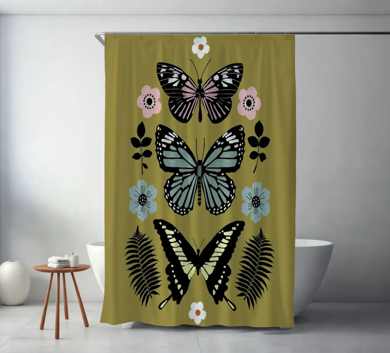 Butterflies Totem1 shower curtain by cafelab