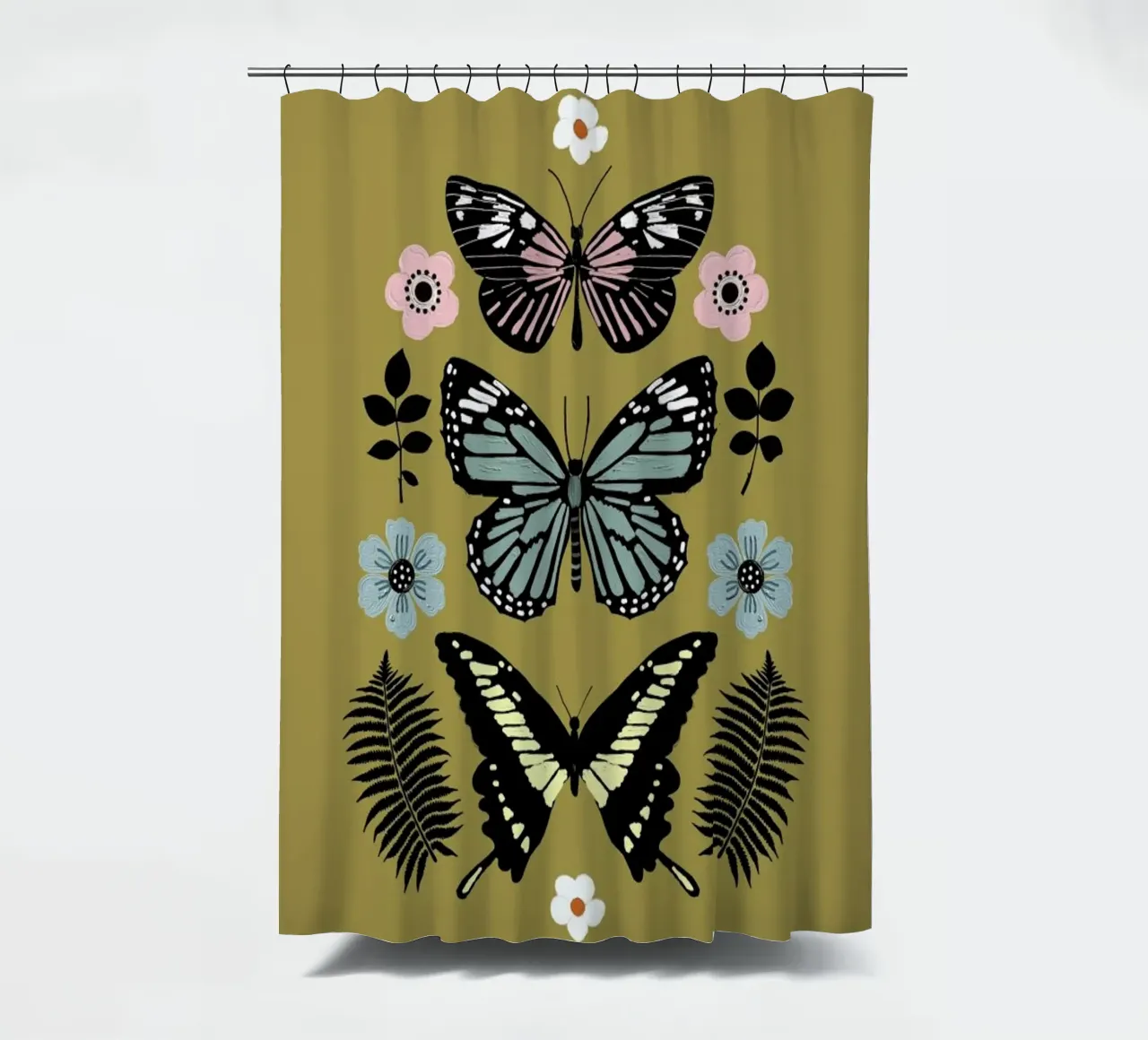 Butterflies Totem1 shower curtain by cafelab