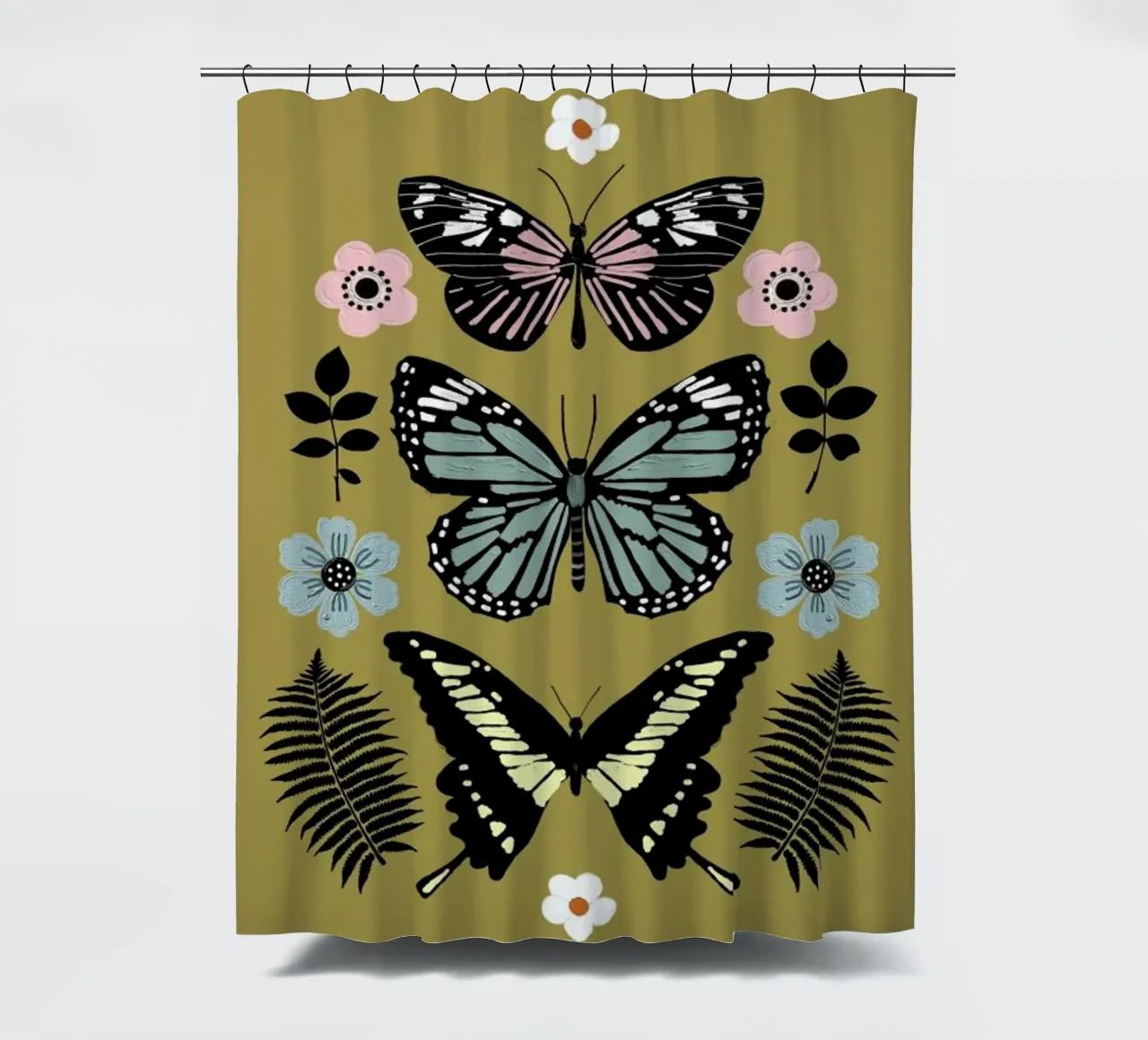 Butterflies Totem1 shower curtain by cafelab