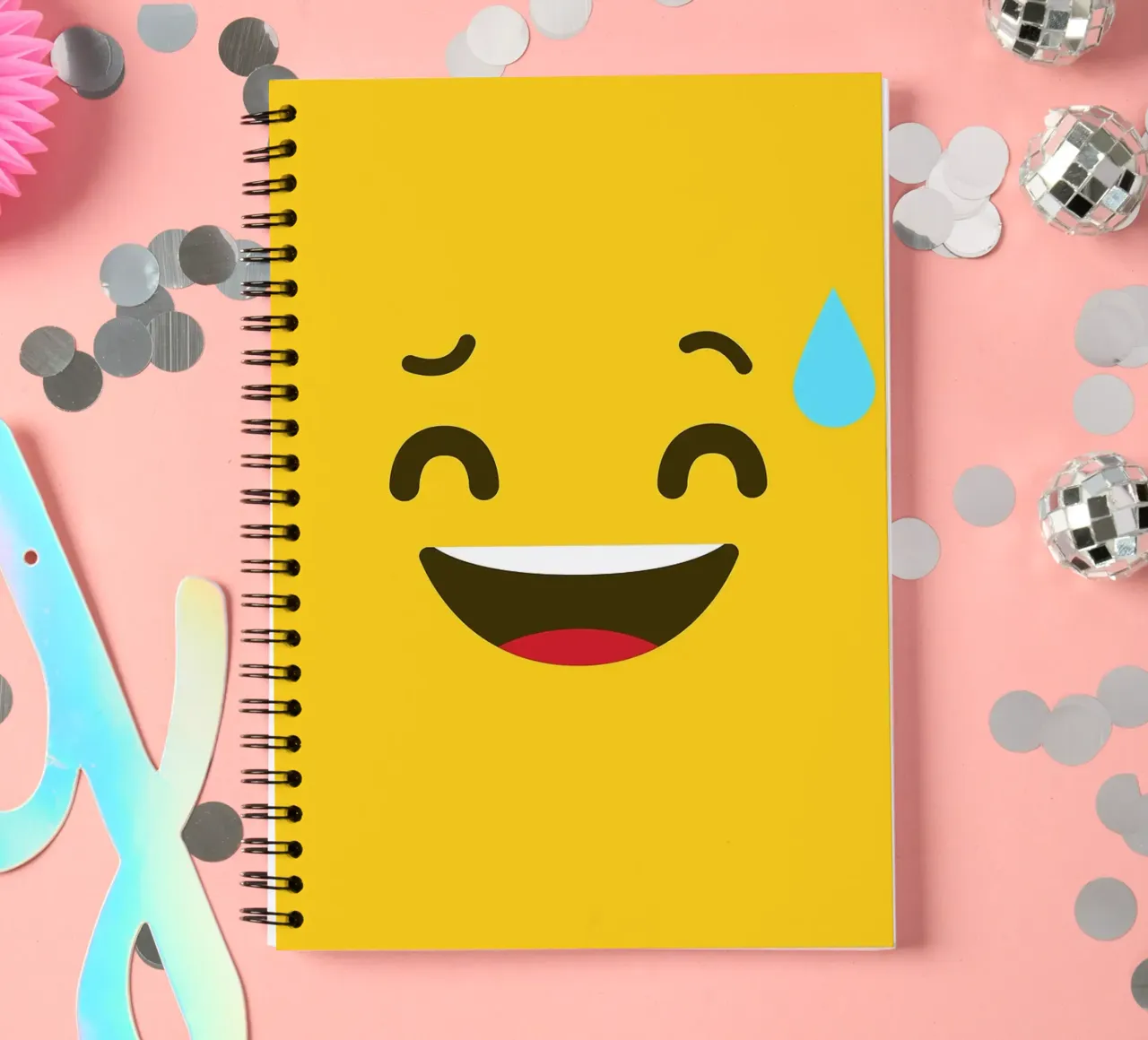 smile face emoji spiral notebook by Robert W Wakefield