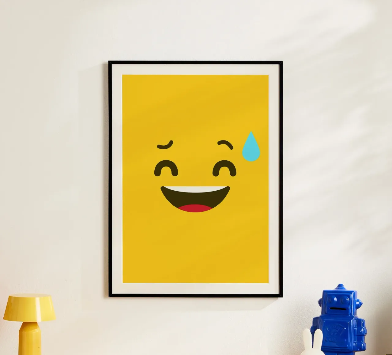 emoji del sorriso poster con telaio in plastica da Robert W Wakefield