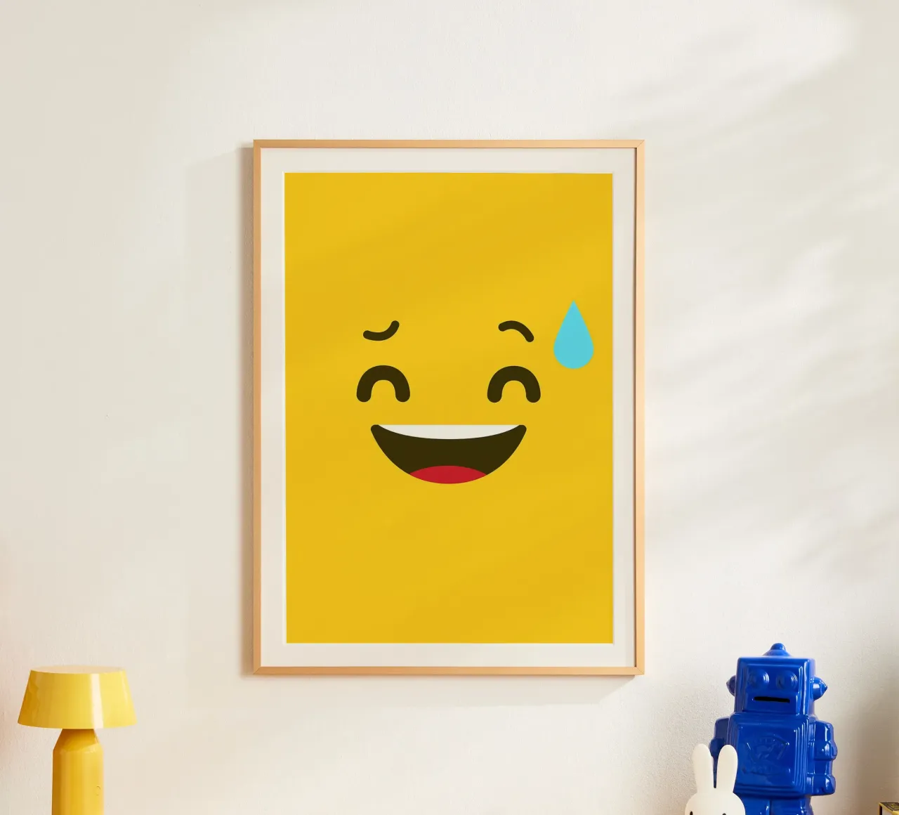 emoji del sorriso poster con telaio in plastica da Robert W Wakefield