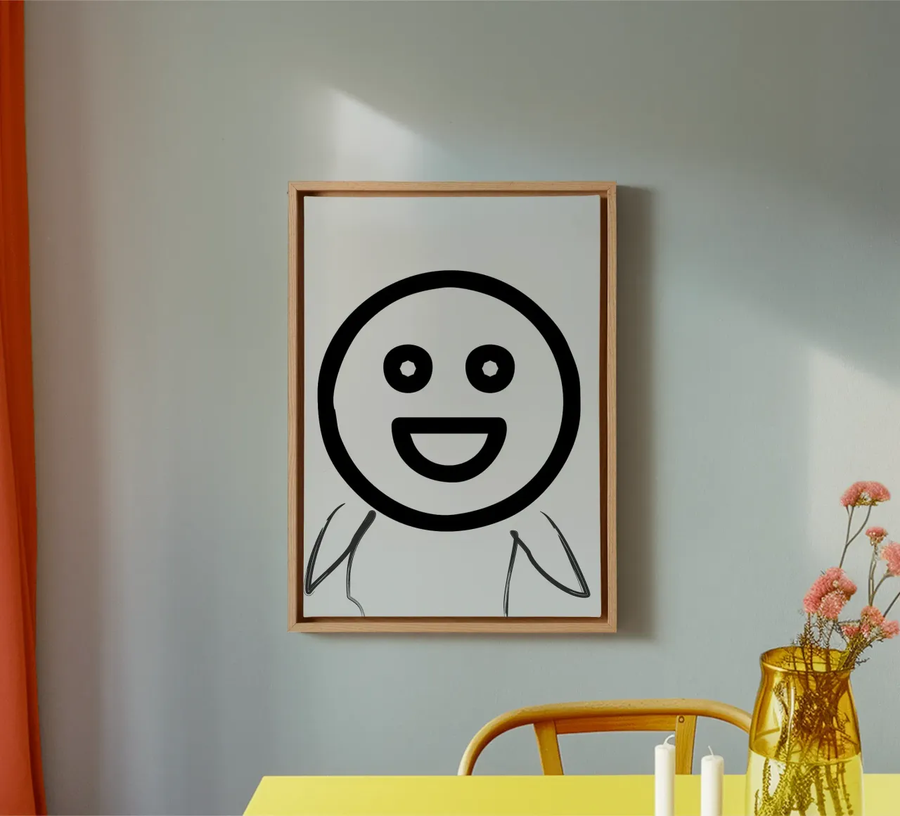 smiley vrolijk gezicht emoji canvas met Baklijst van Robert W Wakefield
