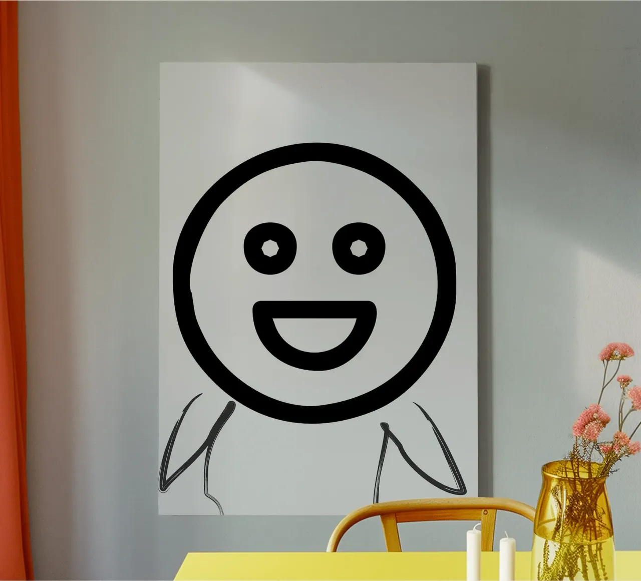 smiley vrolijk gezicht emoji canvas met Baklijst van Robert W Wakefield