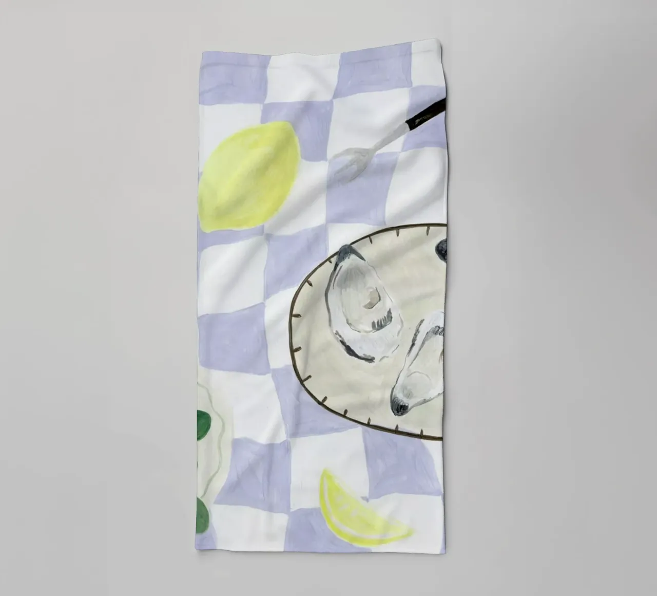 Oysters And Olives badhanddoek van Isabelle Vandeplassche