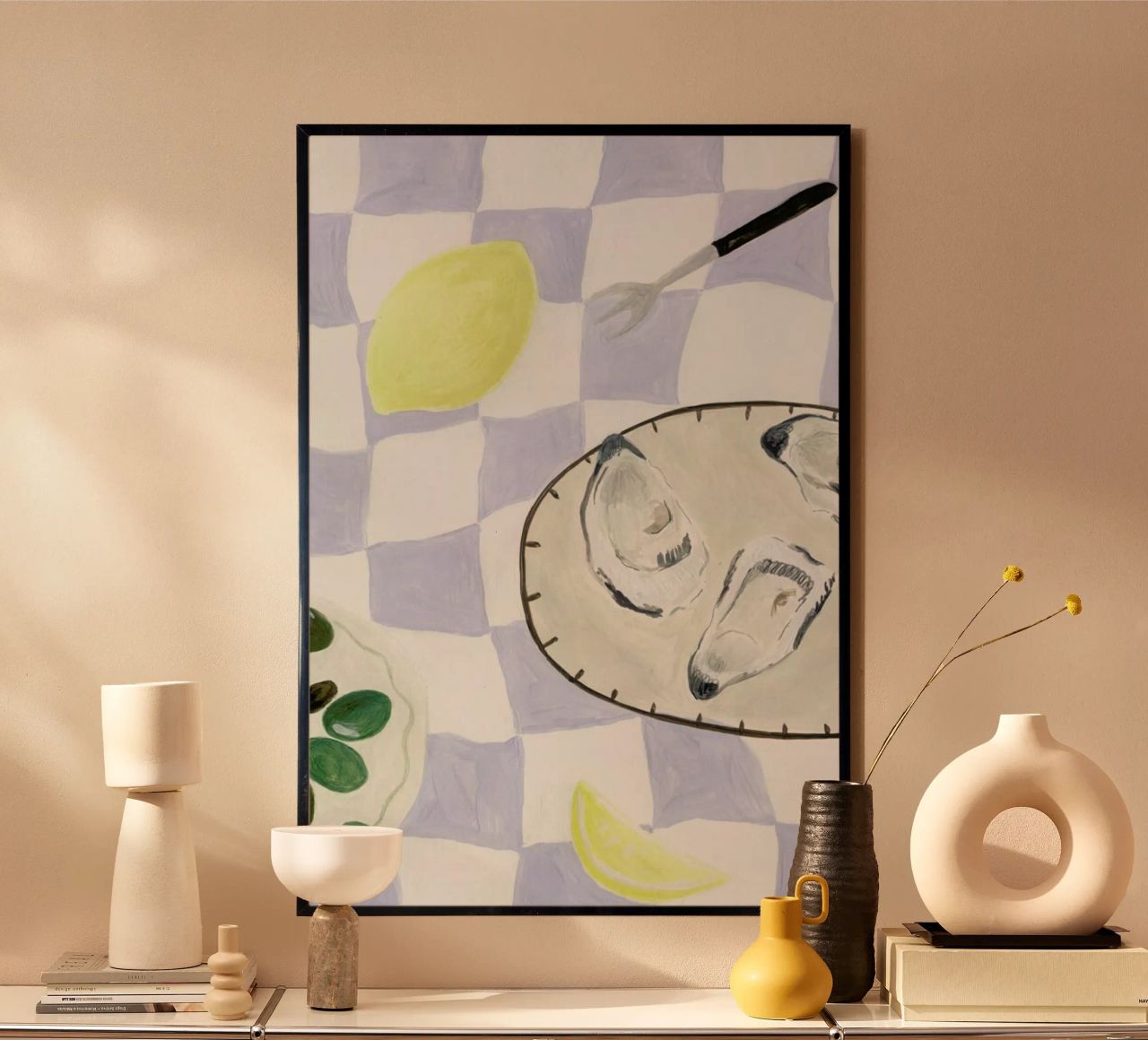 Oysters And Olives Poster von Isabelle Vandeplassche