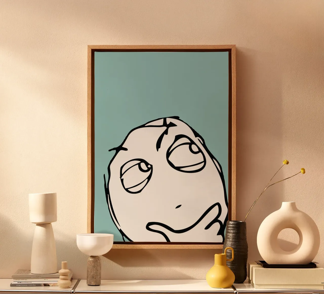face expression thinking canvas by Robert W Wakefield