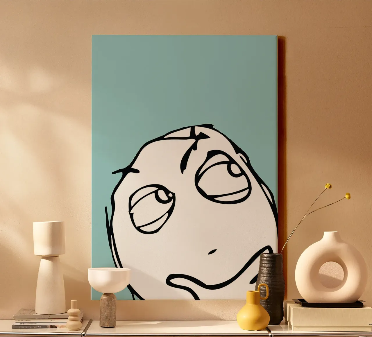 face expression thinking canvas by Robert W Wakefield