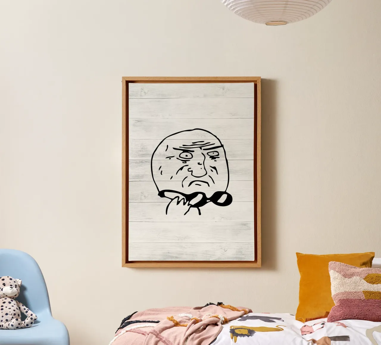 same face expression canvas by Robert W Wakefield