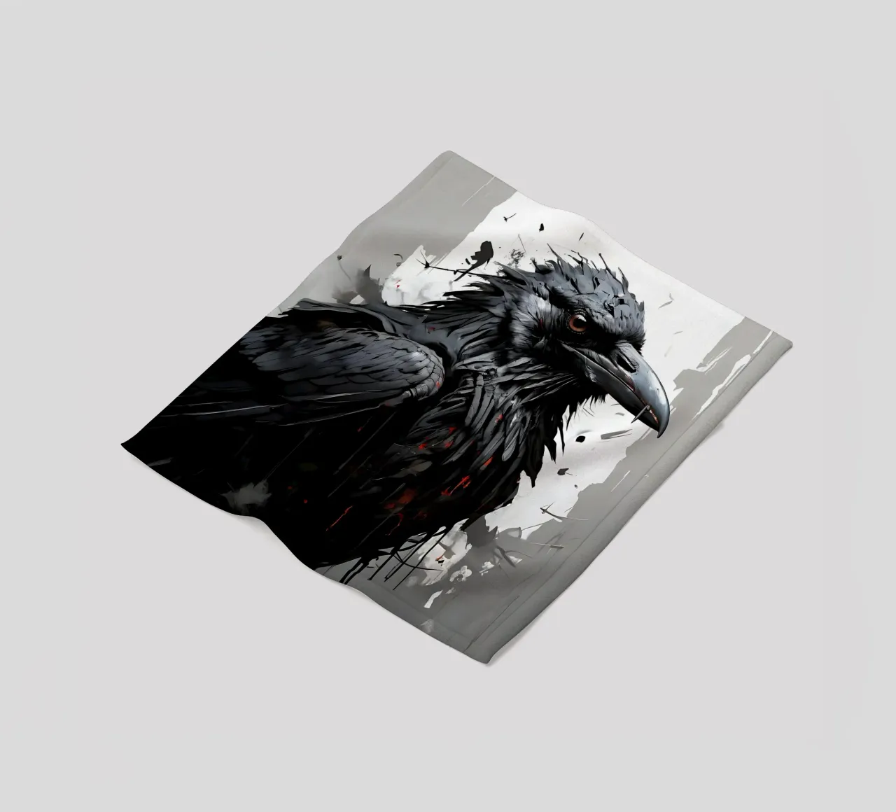 Crow_Style_I_1 fleece blanket by Tierisch bunt by LK