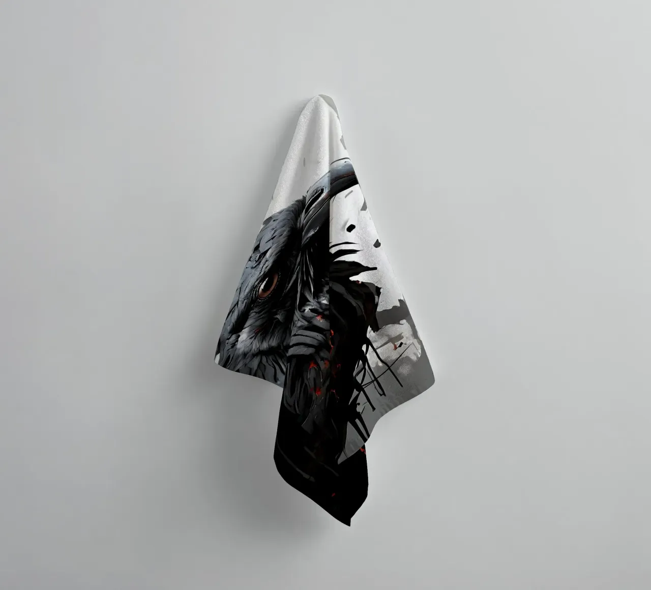 Crow_Style_I_1 towel by Tierisch bunt by LK