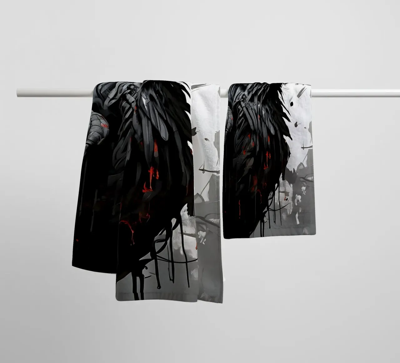 Crow_Style_I_1 towel by Tierisch bunt by LK