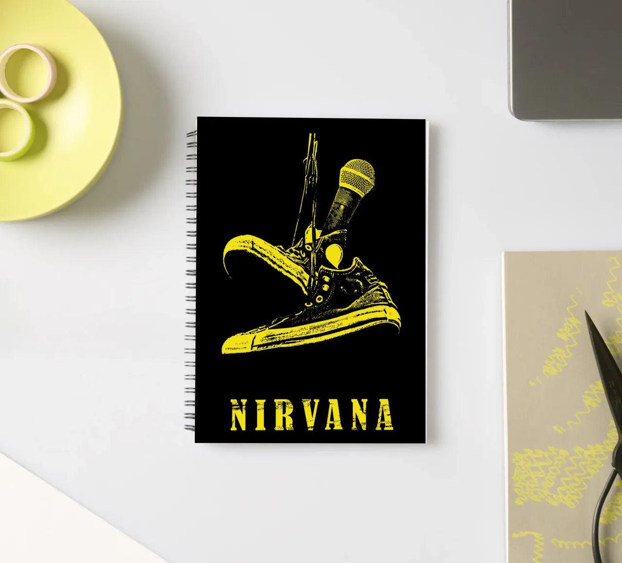 Nirvana - Alternative Indie spiral notebook by Tara Bergener