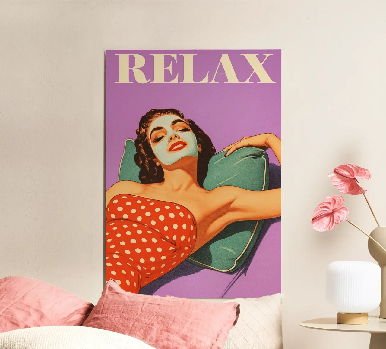 Relax Retro Housewife poster avec cadre en plastique de oneroad