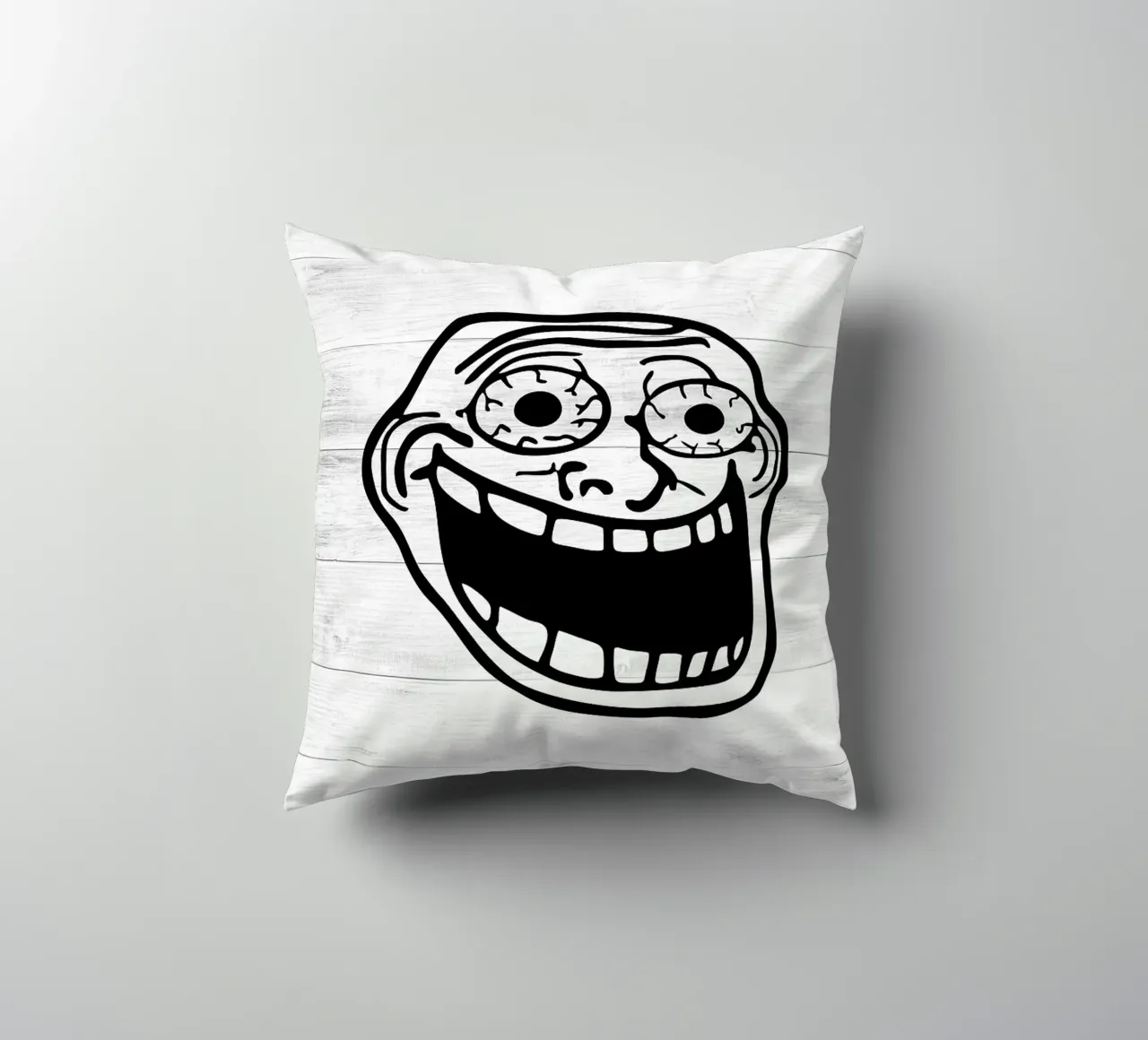 meme face smile cuscino da Robert W Wakefield