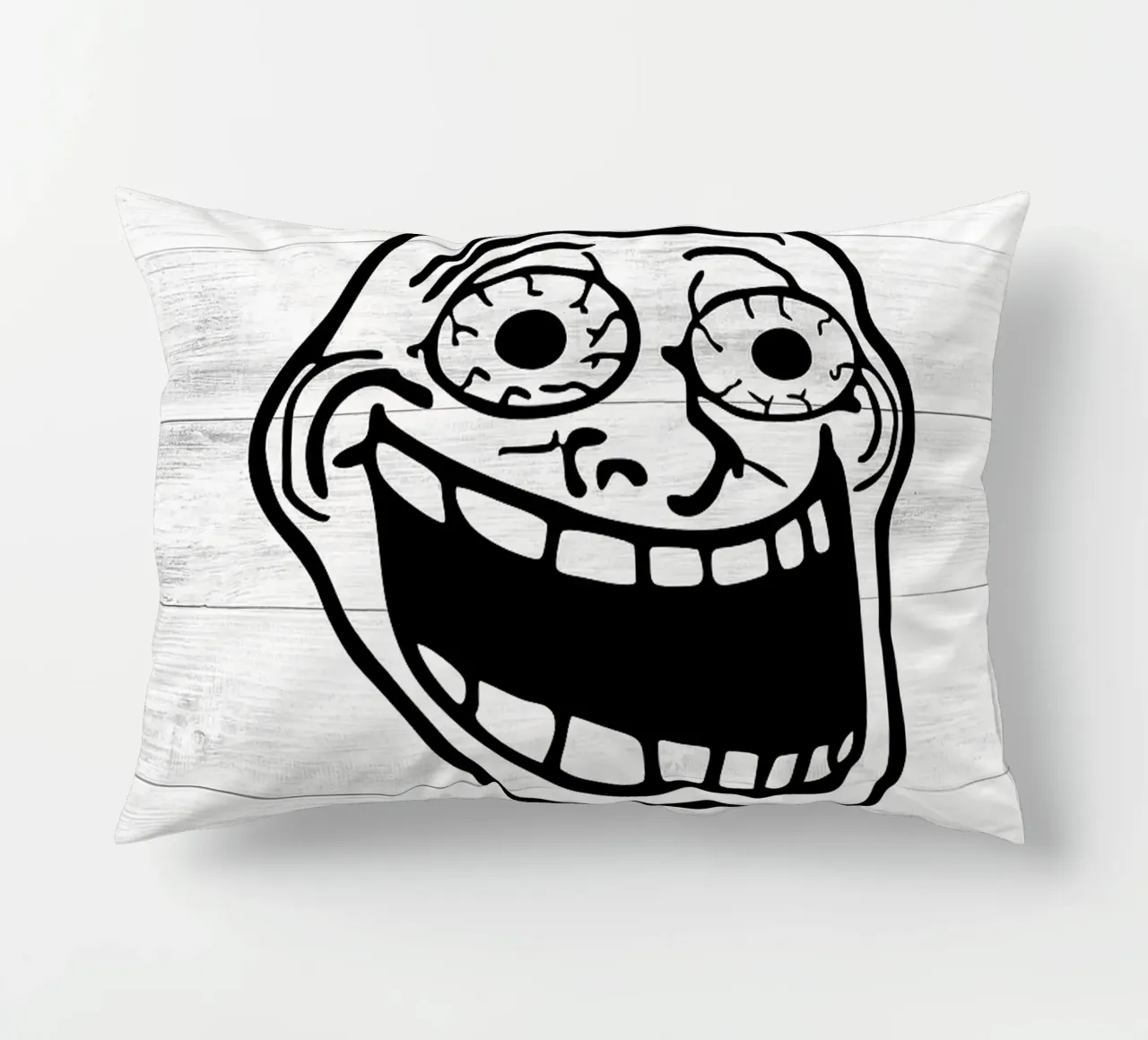 meme face smile cuscino da Robert W Wakefield