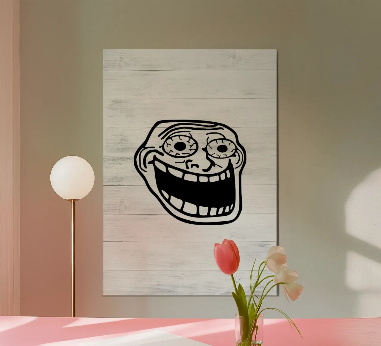 meme face smile poster con telaio in alluminio da Robert W Wakefield