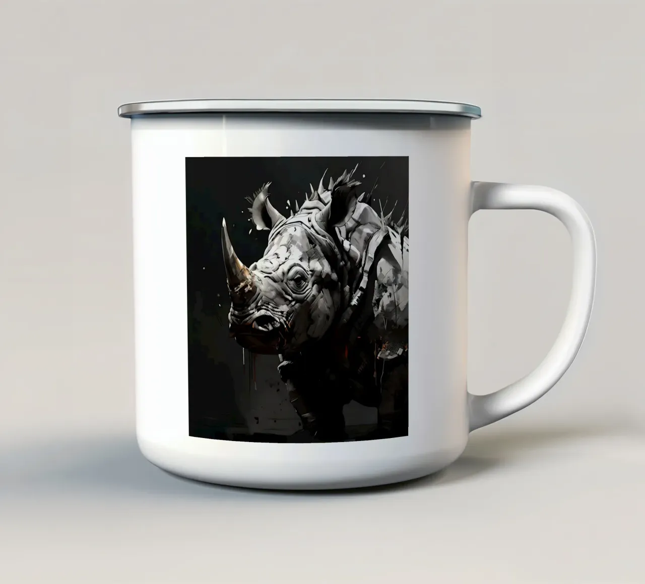 Nashorn_Stil_I_1 tazza in smalto da Tierisch bunt by LK