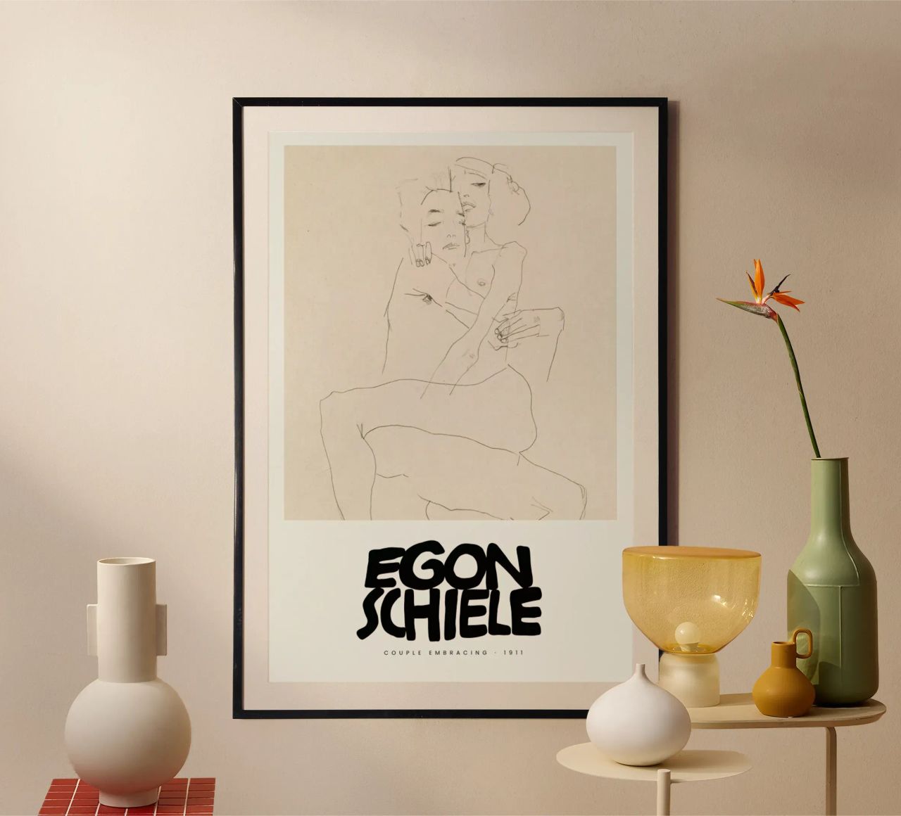 Schiele - Couple Embracing III Poster von Vintage by JUNIQE